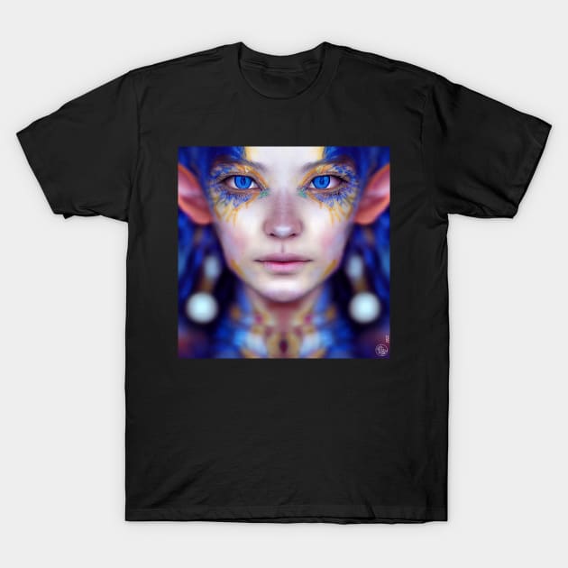 Nambra Sarlen - Portrait of Beautiful Elf Woman T-Shirt by JediNeil